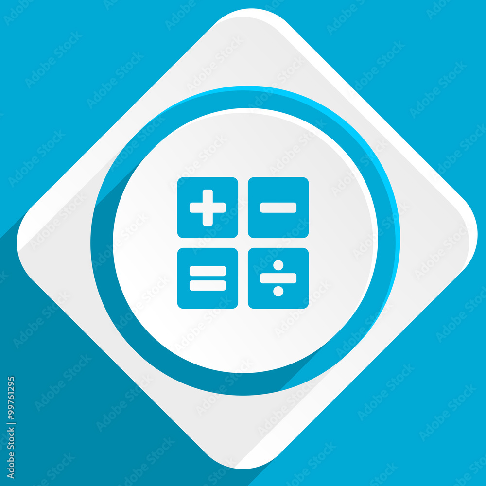 Poster calculator blue flat design modern icon for web and mobile app