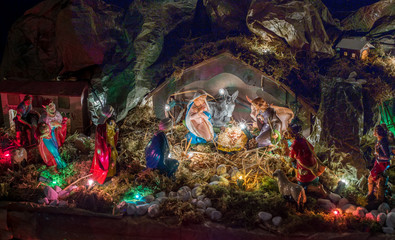 Statues in a Christmas Nativity scene