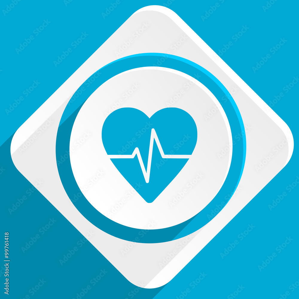 Poster pulse blue flat design modern icon for web and mobile app