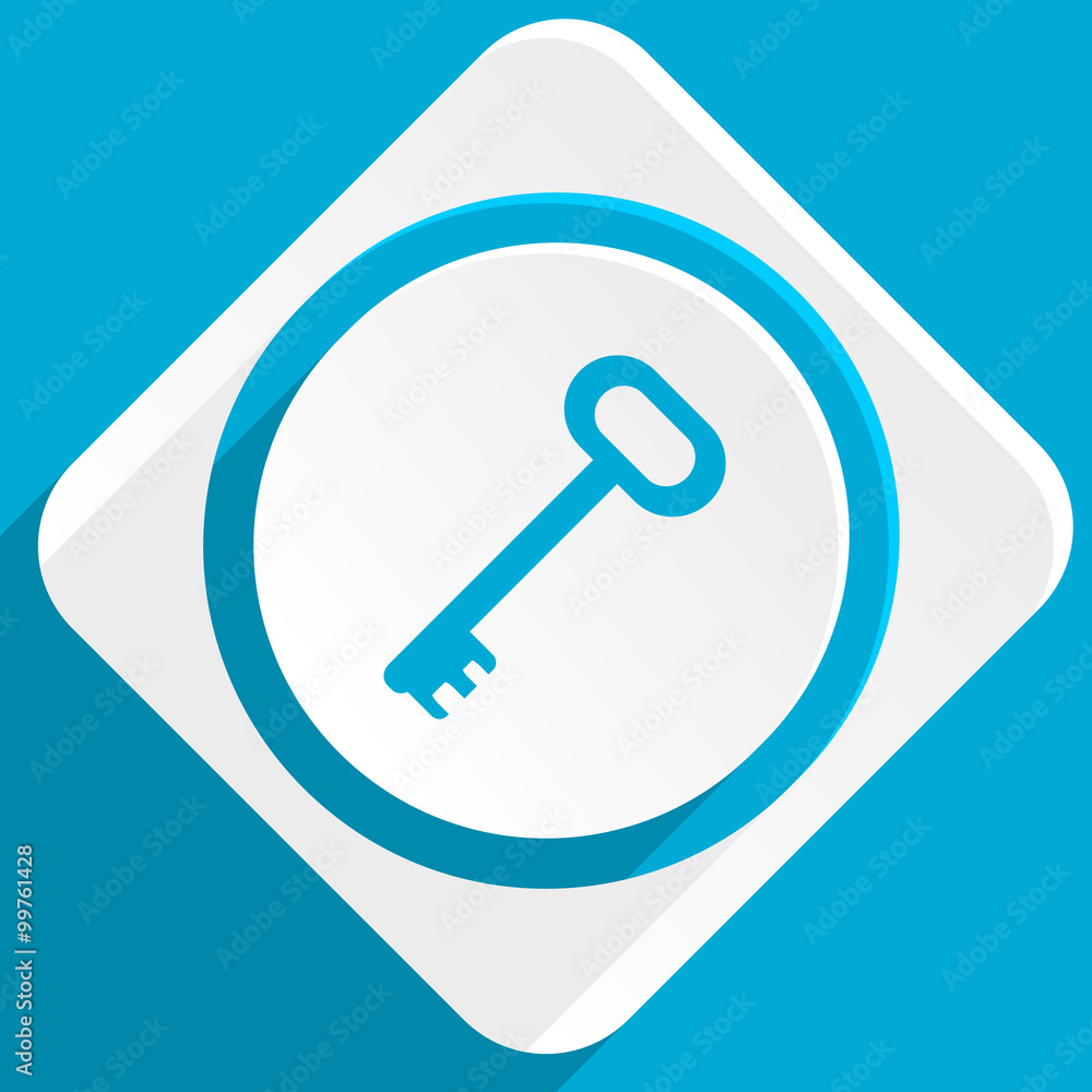 Poster key blue flat design modern icon for web and mobile app