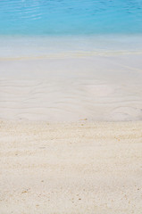beautiful three layer view on beach and tropical sea line