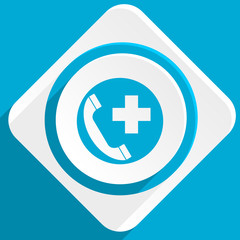 emergency call blue flat design modern icon for web and mobile app