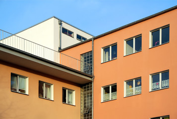 Fototapeta na wymiar Bauhaus Architektur - Trachauer Siedlung Dresden