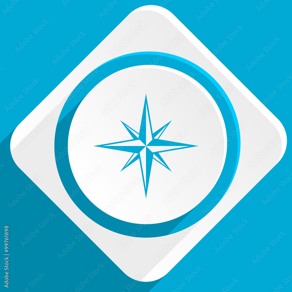 Poster compass blue flat design modern icon for web and mobile app