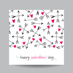 Love Card with Arrows - Wedding, Valentine's Day, Invitation