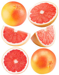 collection of grapefruit isolated on the white background