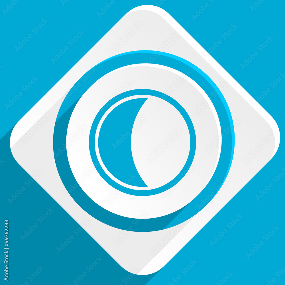 Poster moon blue flat design modern icon for web and mobile app