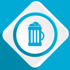 beer blue flat design modern icon for web and mobile app
