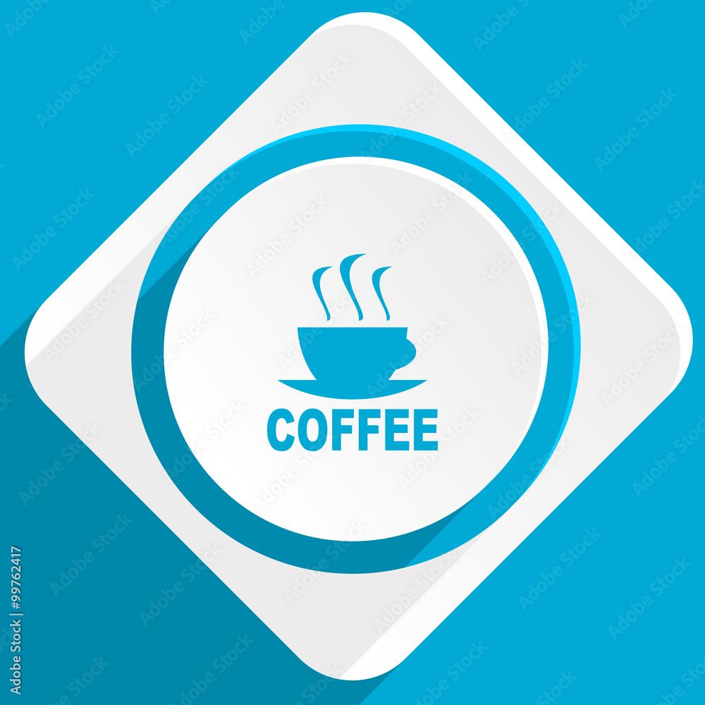 Poster espresso blue flat design modern icon for web and mobile app