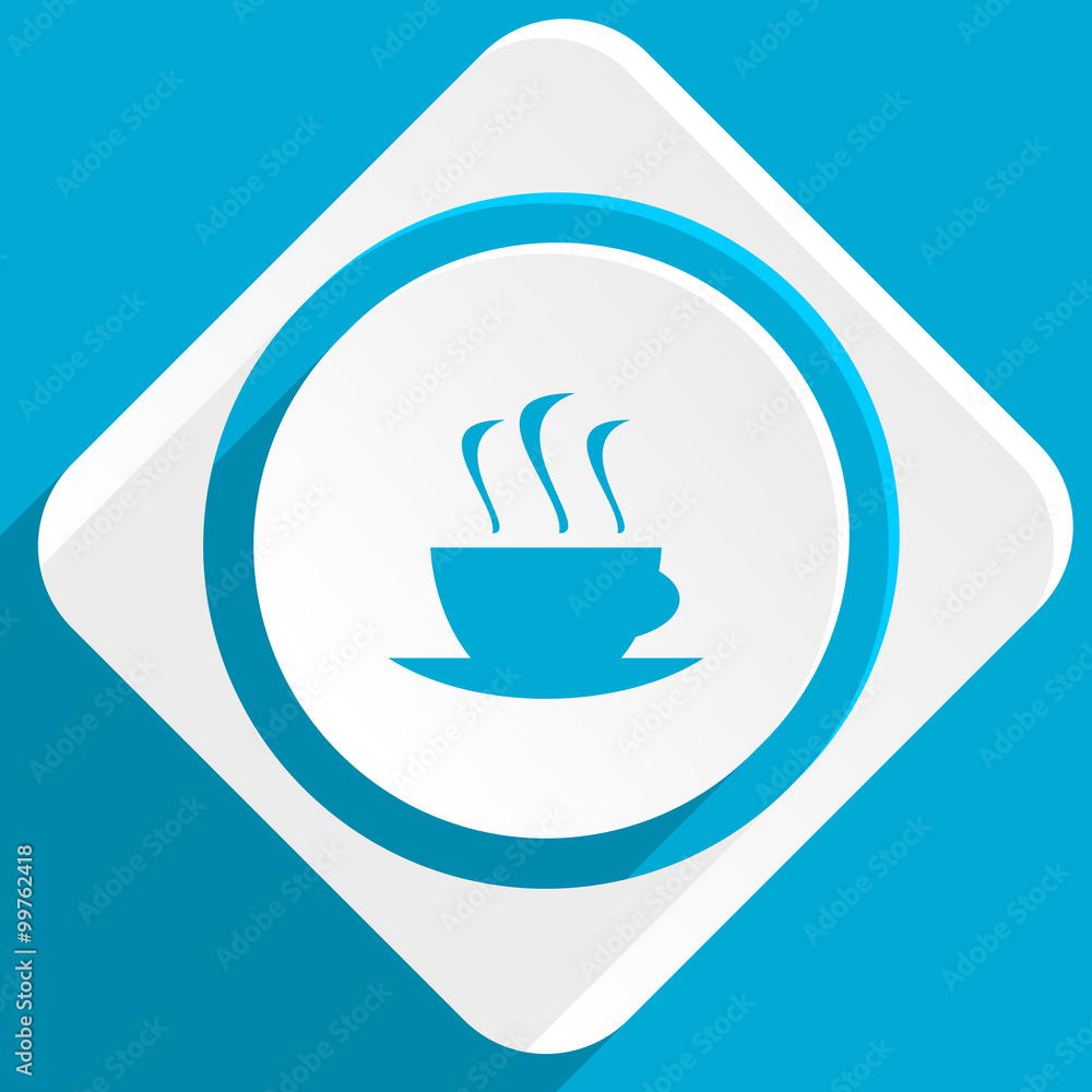 Poster espresso blue flat design modern icon for web and mobile app
