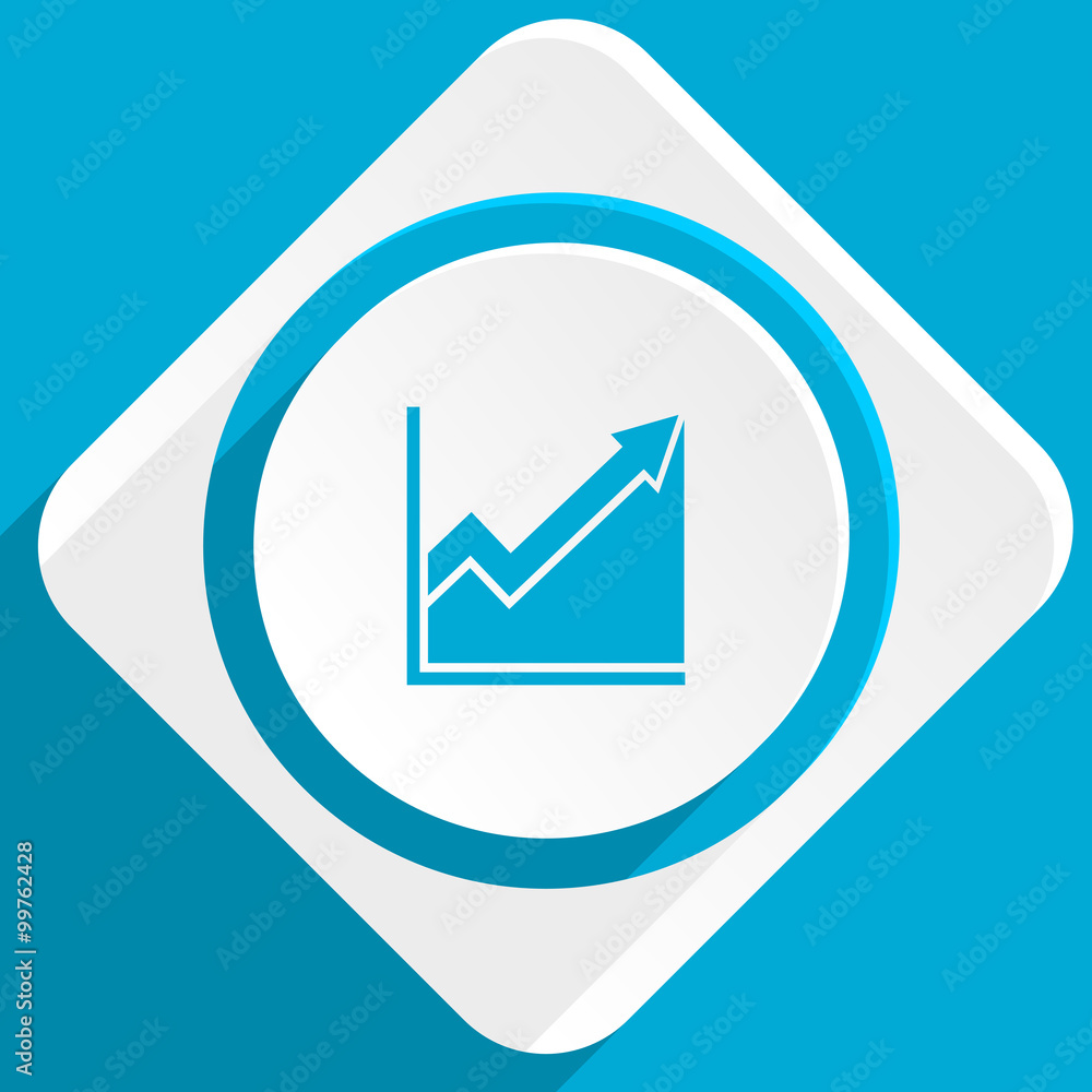 Poster histogram blue flat design modern icon for web and mobile app