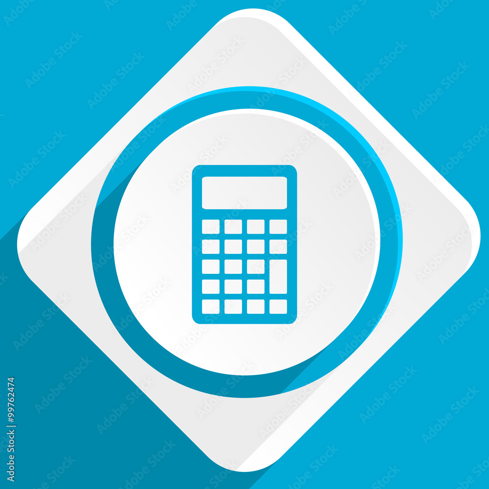Poster calculator blue flat design modern icon for web and mobile app