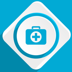first aid blue flat design modern icon for web and mobile app
