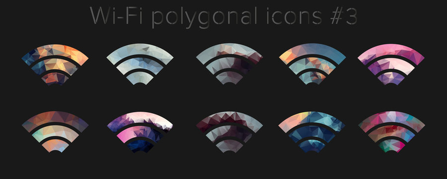 Wifi polygonal icons