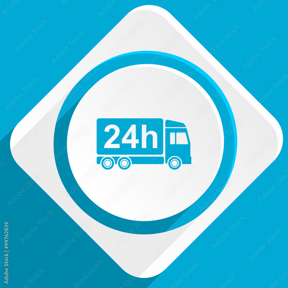 Poster delivery blue flat design modern icon for web and mobile app