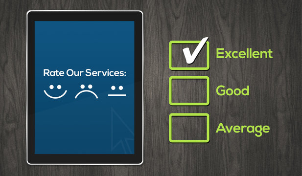 Customer Services Concept with icons in tablet