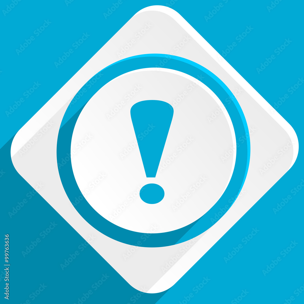 Poster exclamation sign blue flat design modern icon for web and mobile app
