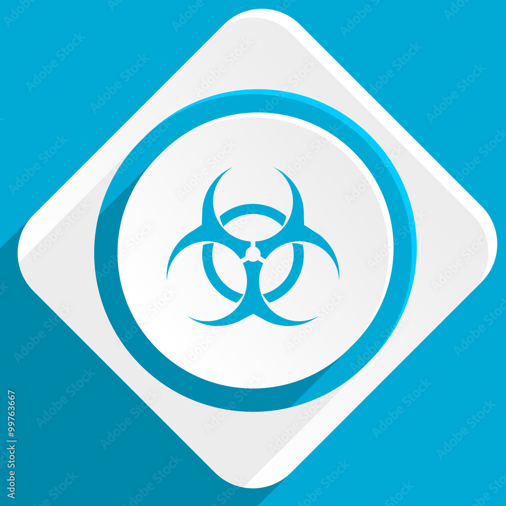 Poster biohazard blue flat design modern icon for web and mobile app