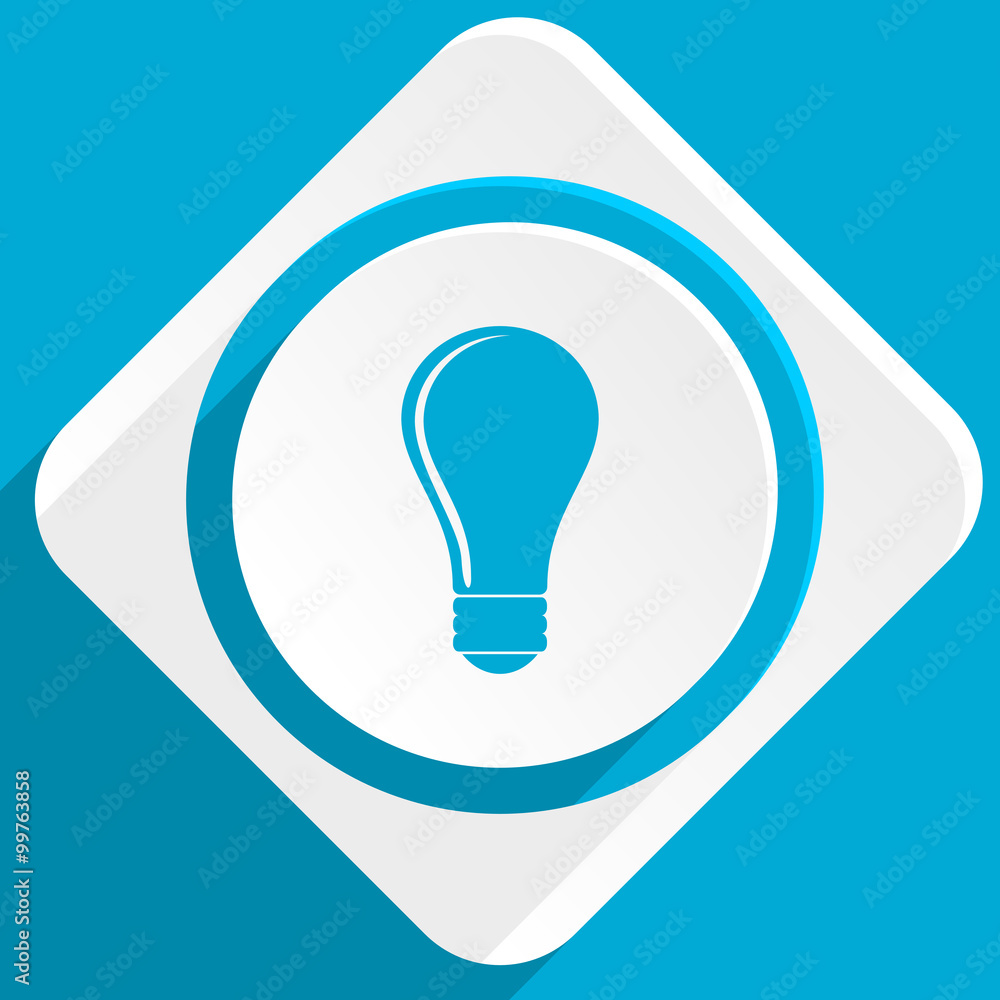 Poster bulb blue flat design modern icon for web and mobile app