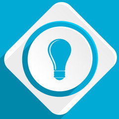 bulb blue flat design modern icon for web and mobile app