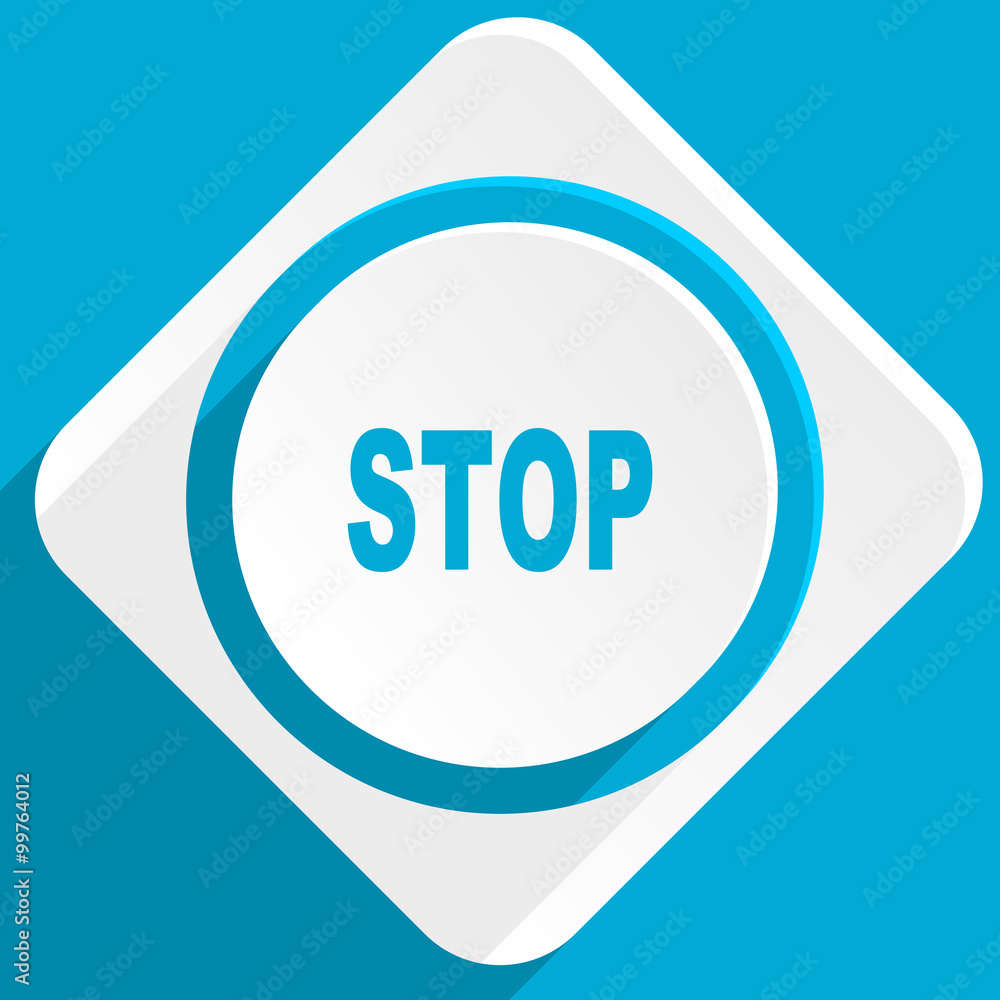 Poster stop blue flat design modern icon for web and mobile app