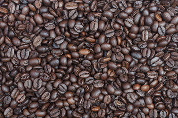 background of fried coffee beans