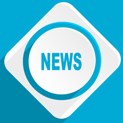 news blue flat design modern icon for web and mobile app