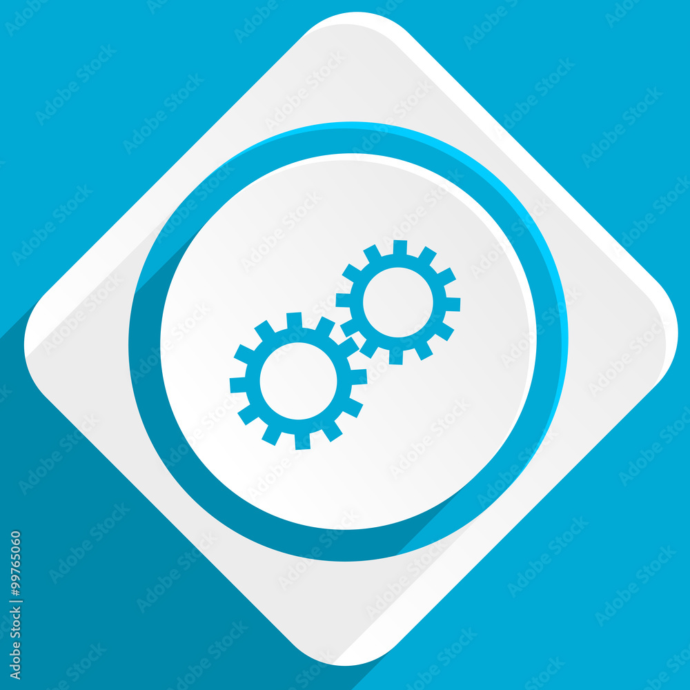 Poster gear blue flat design modern icon for web and mobile app