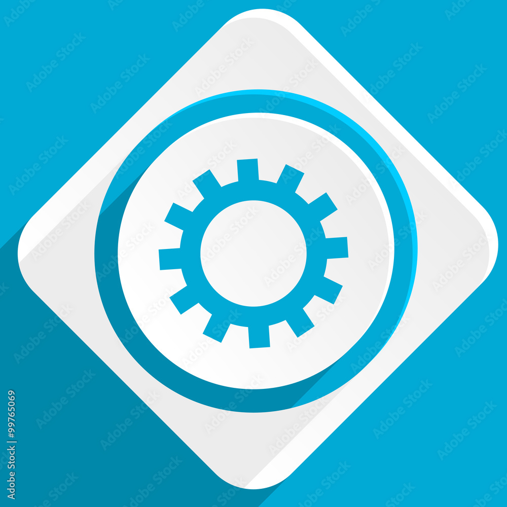 Poster gear blue flat design modern icon for web and mobile app