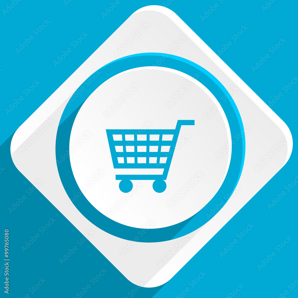 Poster cart blue flat design modern icon for web and mobile app