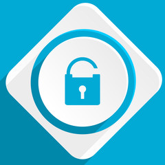padlock blue flat design modern icon for web and mobile app