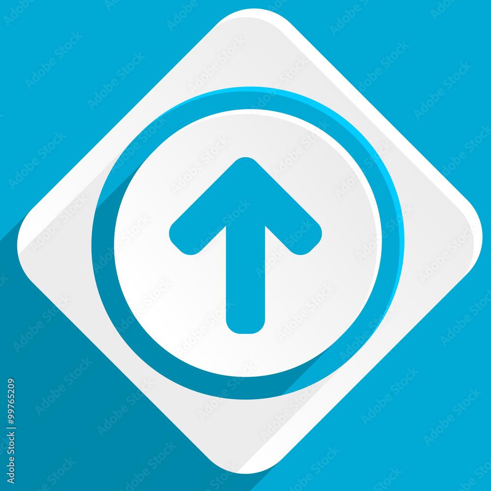 Poster up arrow blue flat design modern icon for web and mobile app