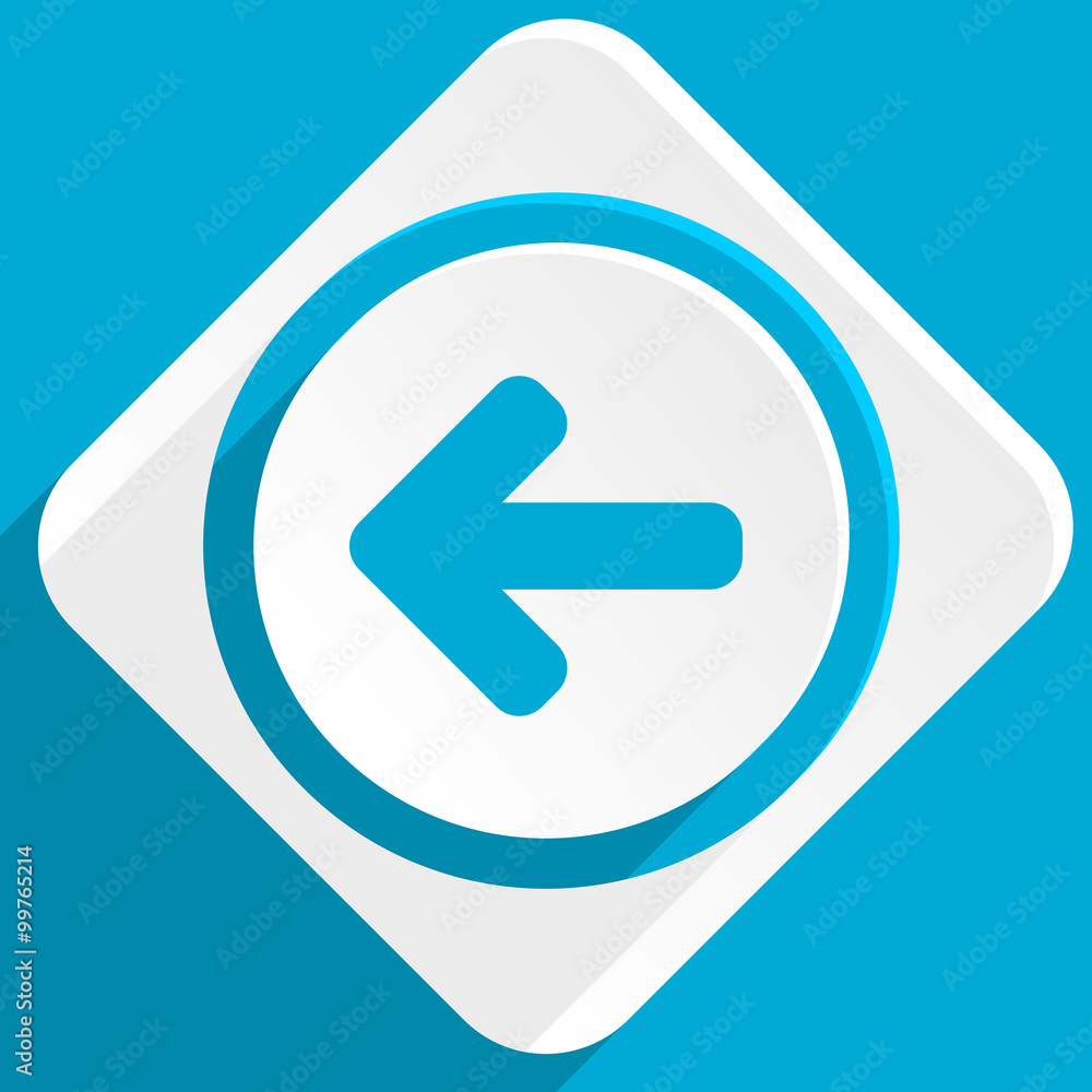 Poster left arrow blue flat design modern icon for web and mobile app