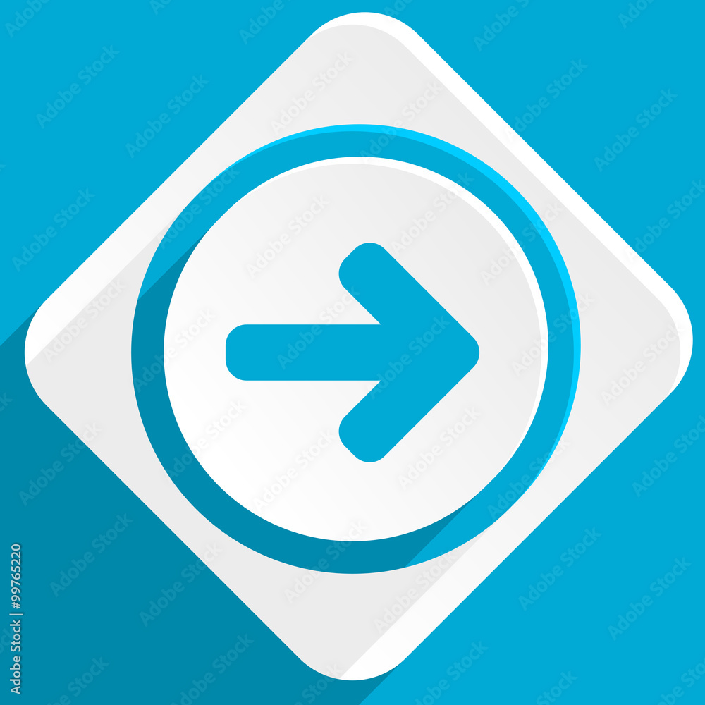 Poster right arrow blue flat design modern icon for web and mobile app