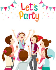 Fototapeta premium Man And Woman Fun In Party, Party, Corporate Party, Banquet, Feast, Company, Celebration