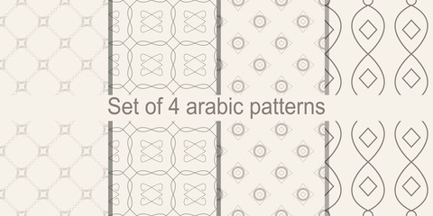 Set of arabic pattern. Vector repeating texture
