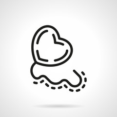 Black simple line heart shape balloon vector icon