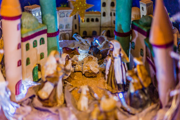 Statues in a Christmas Nativity scene