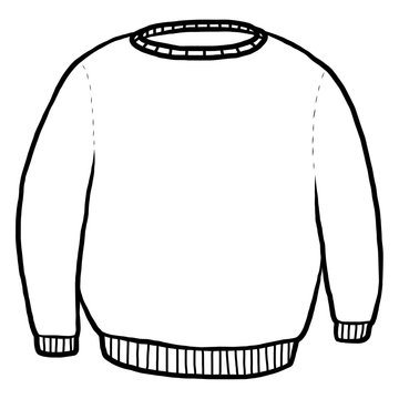 Sweater / Cartoon Vector And Illustration, Black And White, Hand Drawn, Sketch Style, Isolated On White Background.