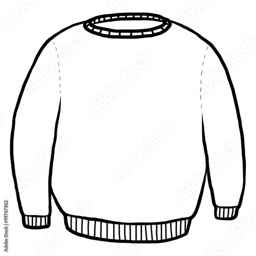 "sweater / cartoon vector and illustration, black and white, hand drawn