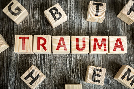 Wooden Blocks with the text: Trauma