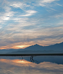 Lake Isabella - Fishermans sunrise view. Lake Isabella is California's southern Sierra Nevada range