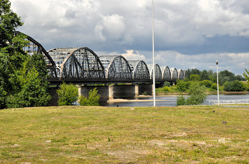 Bridge on with the River Vistula in Grudziadz