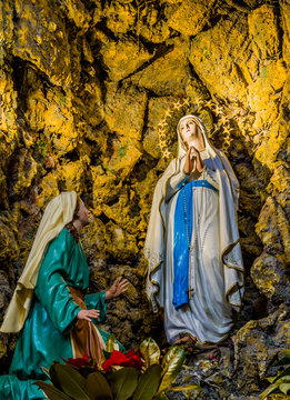 the Blessed Virgin Mary in the grotto at Lourdes