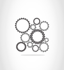 The gray and dark gray gears