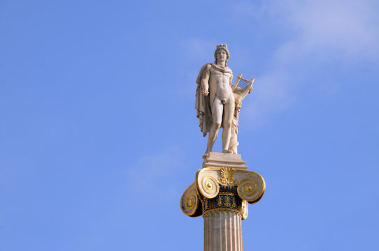 Statue of Apollo in Street University, Athens 