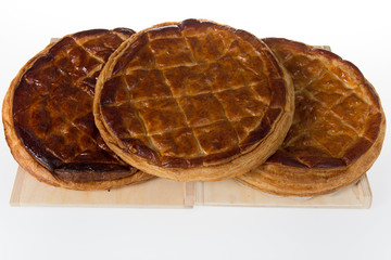 three cakes in the pastry ready to be purchased.