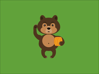 Obraz premium Bear and honey