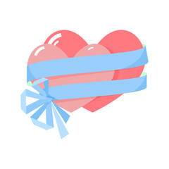 Vintage hearts and ribbon