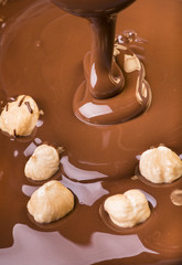 nocciole con cioccolato fuso